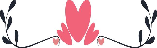 Romantic Divider Element Isolated on White Background vector