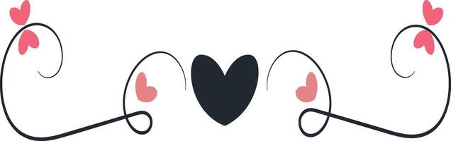 Romantic Divider Element on White Background, vector