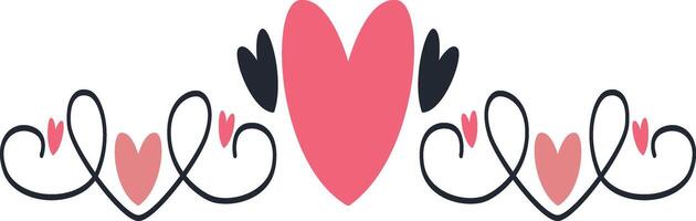 Romantic Divider Element in Flat Shape vector