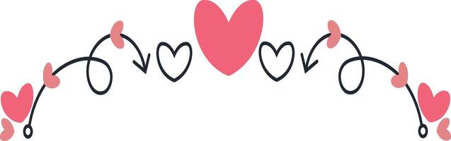 Romantic Divider Element in Flat Shape. vector