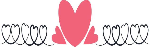 Romantic Divider Element in Flat Shape, vector