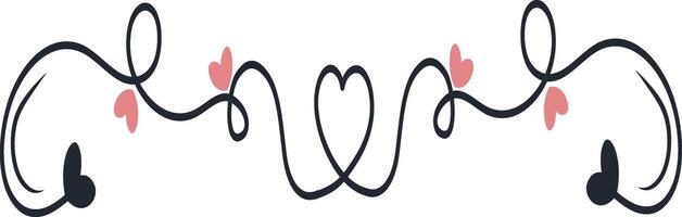 Romantic Divider Element in Simple Design. vector