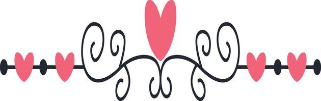 Romantic Divider Element with Simple Design. vector