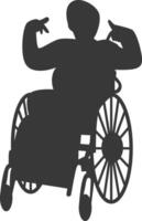 Silhouette of Disabled Person in a Wheelchair. Isolated on White Background, vector