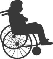 Silhouette of Disabled Person in Wheelchair, with Flat Design vector