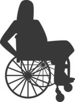 Silhouette of Disabled Person in Wheelchair, in Simple Design vector
