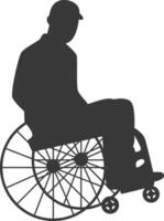 Silhouette of Disabled Person in Wheelchair, with Simple Design vector