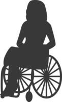Silhouette of Disabled Person in Wheelchair, with Simple Shape vector