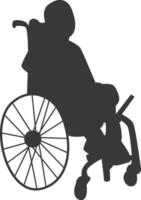 Silhouette of Disabled Person in Wheelchair, with Simple Design. vector