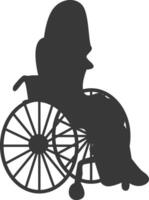 Silhouette of Disabled Person in Wheelchair, with Simple Shape. vector