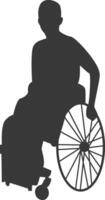 Silhouette of Disabled Person in Wheelchair, with Simple Shape, vector