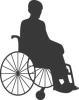 Silhouette of Disabled Person in Wheelchair with Simple Shape vector