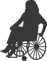 Silhouette of Disabled Person in Wheelchair with Simple Shape, vector