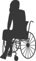 Silhouette of Disabled Person in Wheelchair, with Minimalist Design. vector