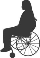 Silhouette of Disabled Person in Wheelchair, with Minimalist Shape vector