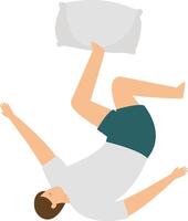 Illustration of Man Sleeping Pose at Night with Flat Design vector