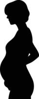 Silhouette of Pregnant Lady with Flat Design vector