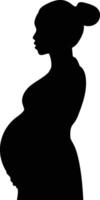 Silhouette of Pregnant Lady with Simple Design vector
