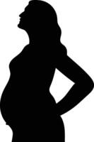 Silhouette of Pregnant Lady in Simple Design. vector