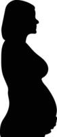Silhouette of Pregnant Lady in Minimalist Design. vector