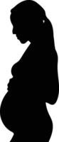 Silhouette of Pregnant Lady with Minimalist Design. vector