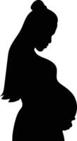 Silhouette of Pregnant Lady in Simple Design vector