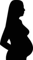 Silhouette of Pregnant Lady with Minimalist Shape vector