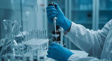 Pharmaceutical Research and Development A Scientist Carefully Handling Samples in a Laboratory Setting photo