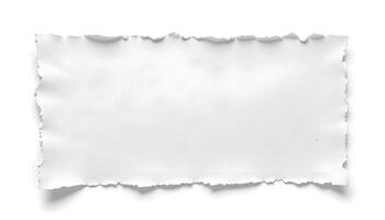 A torn white paper sheet isolated on a white background concept photo