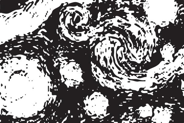 Abstract black and white swirl pattern with artistic texture ideal for posters prints and designs
