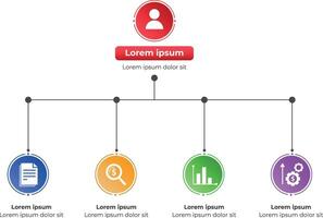 Minimalist Business Concept Map with Four Key Concepts vector