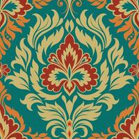 Victorian Damask Luxury Decorative Fabric Pattern vector