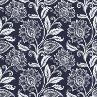 Trendy stylish Hand drawn floral pattern with paisley and indian flower motifs. damask modern style pattern , Design for fashion , fabric, textile, wallpaper , wrapping and all prints vector