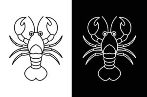 Lobster line art image line icon design vector