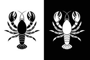 Lobster icon or logo, silhouette lobster design icon vector