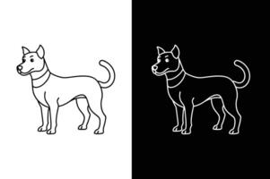 A clean and modern dog icon illustration with simple line icon vector