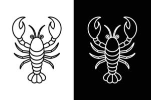 lobster line art element icon design vector