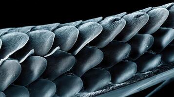 Detailed close-up view of shark skin showcasing unique texture and structure under extreme magnification photo