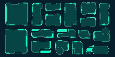 Set of futuristic UI elements and digital interfaces vector