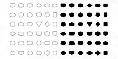 A set of shapes and lines in black and white vector