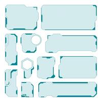 Set of futuristic UI elements display panels and digital interfaces vector