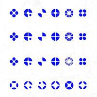 A set of blue circles with different shapes vector