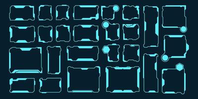 Set of futuristic UI elements for display and digital interfaces vector