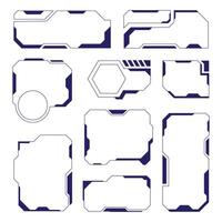 Set of futuristic UI elements for display panels design and digital interfaces vector
