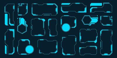 Set of futuristic panels and digital interfaces vector