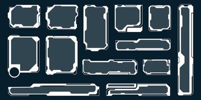 Set of futuristic UI elements for display panels and digital vector