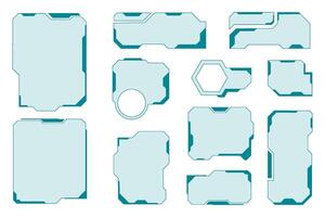 Set of futuristic UI elements for display panels templates and digital interfaces vector