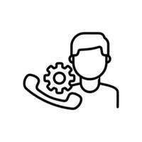 customer agent icon with line style isolated on white background, eps file and easy to edit and change color. vector
