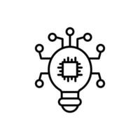 AI innovation icon with line style isolated on white background, eps file and easy to edit and change color. vector