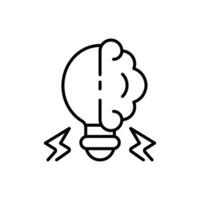 brain bulb icon with line style isolated on white background, eps file and easy to edit and change color. vector
